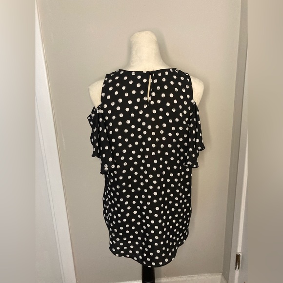 IZ Beyer black with white polka dots cold shoulder - Picture 3 of 4